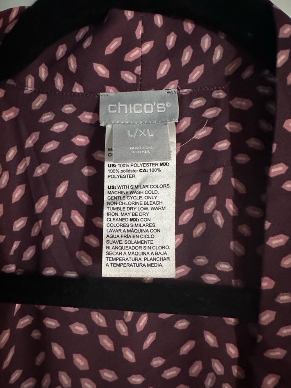 Chico's Duster with Geometric Print Reversible - Picture 4 of 6
